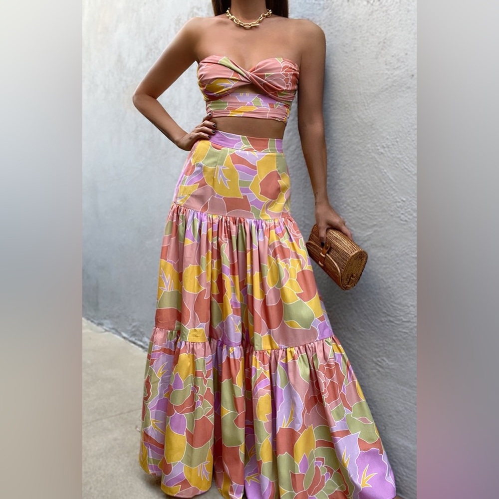 RUNAWAY THE LABEL Ayla coord set - maxi skirt & matching crop top